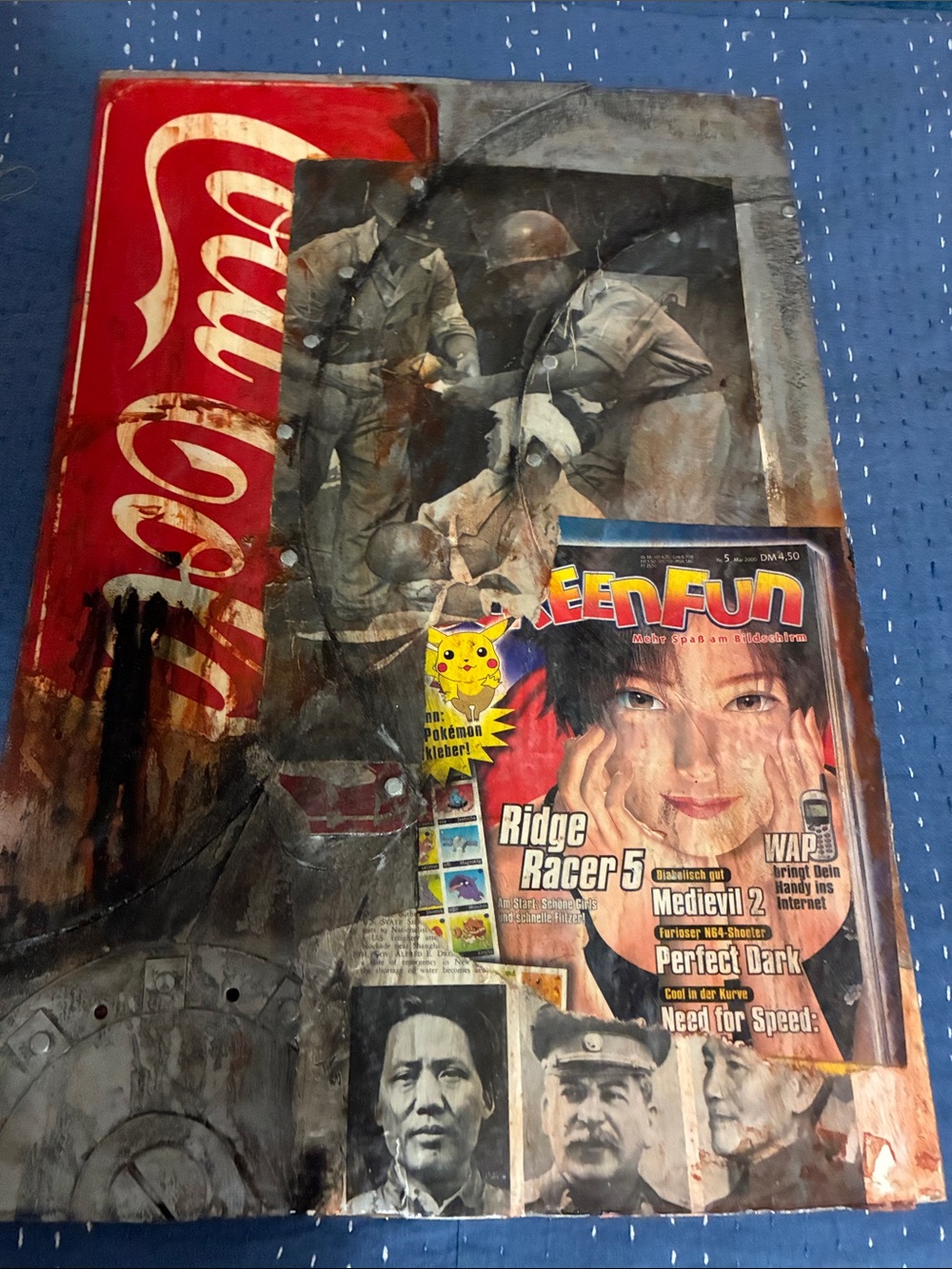 Cuban Red Mixed Media Pop-Collage